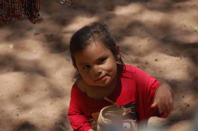 Navajo girl selling wares
